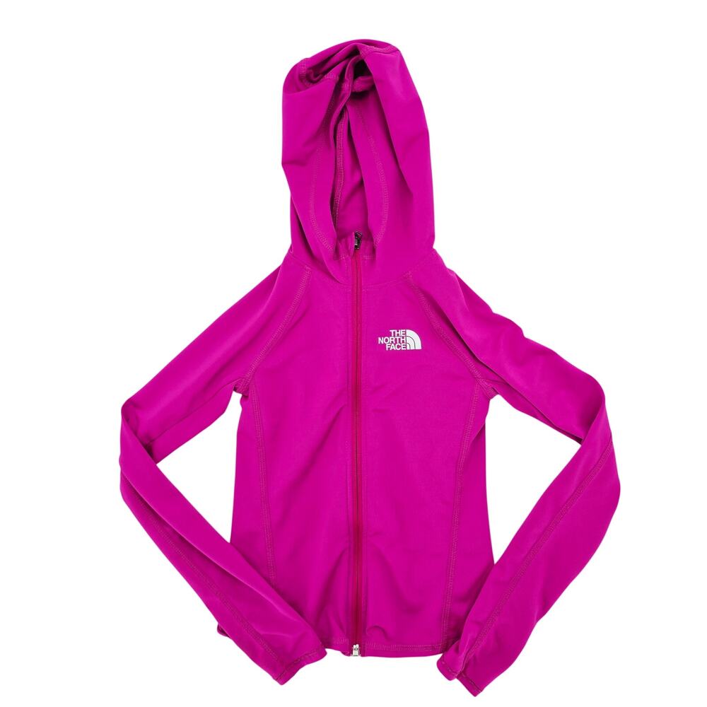 The North Face Girl's Full Zip Long Sleeve Top Pink   S 7/8
